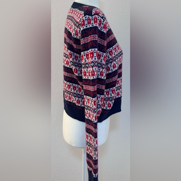 Bongo Blue and Red Cropped Sweater Size XL NWOT - Picture 2 of 9